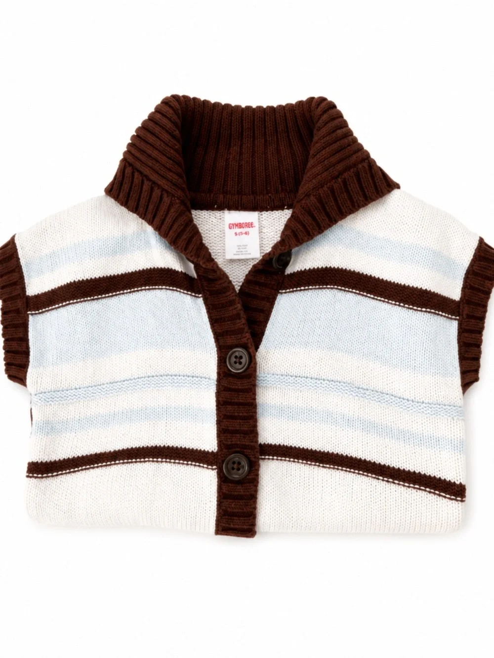 Gymboree Girls Brown & light blue Striped Knit Sweater Vest with Belt